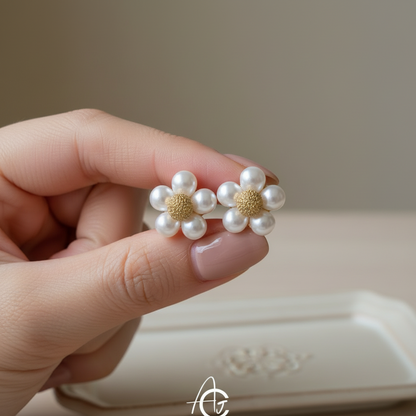 Pearl Flower Earrings