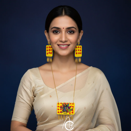 Statement Necklace Set, Handpainted : Handmade