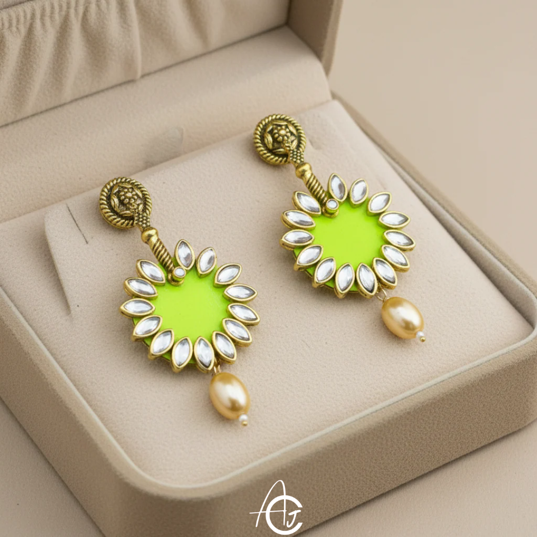 Statement Earrings, Handpainted : Handmade
