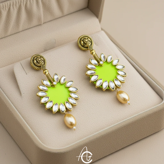 Statement Earrings, Handpainted : Handmade