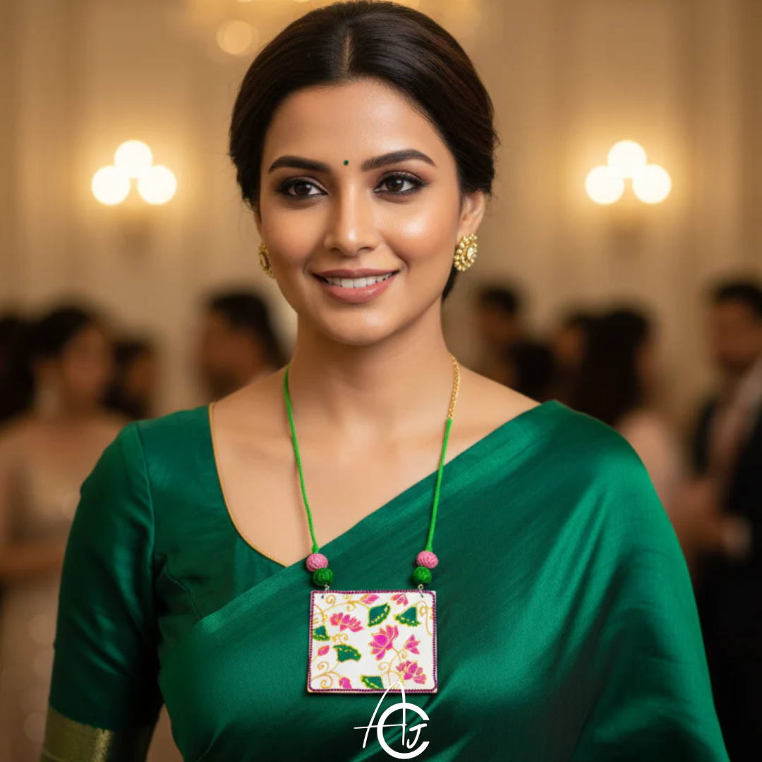 Statement Necklace, Handpainted : Handmade