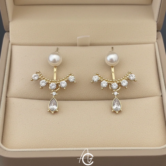 Pearl Bling Statement Earrings