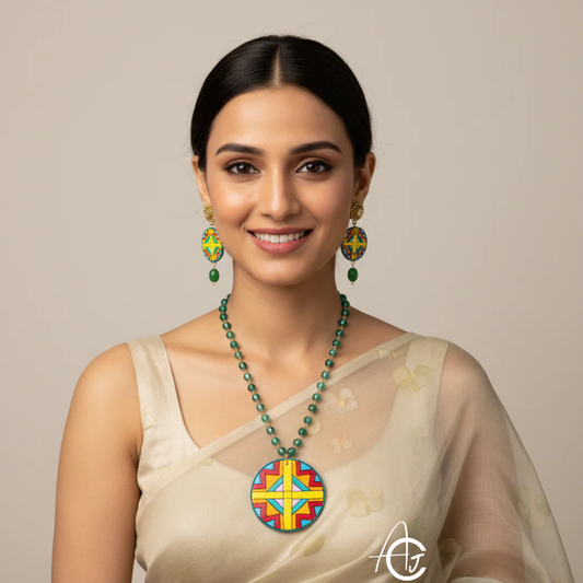 Statement Necklace Set, Handpainted : Handmade