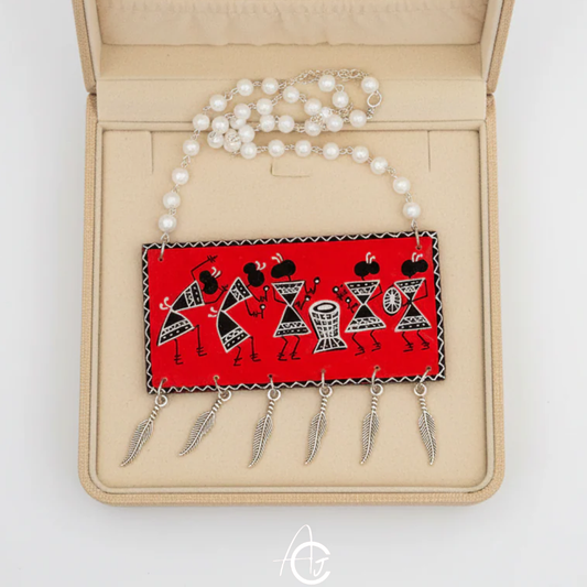 Statement Necklace, Handpainted : Handmade