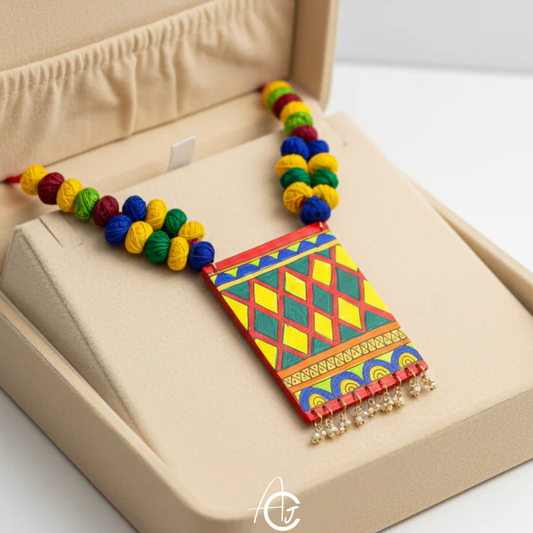 Statement Necklace, Handpainted : Handmade