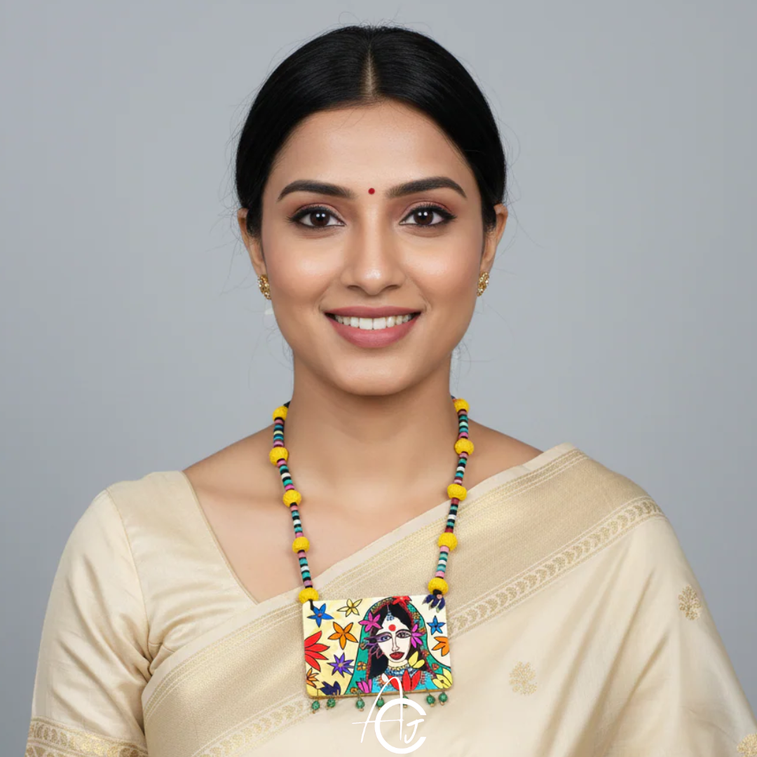 Statement Necklace, Handpainted : Handmade