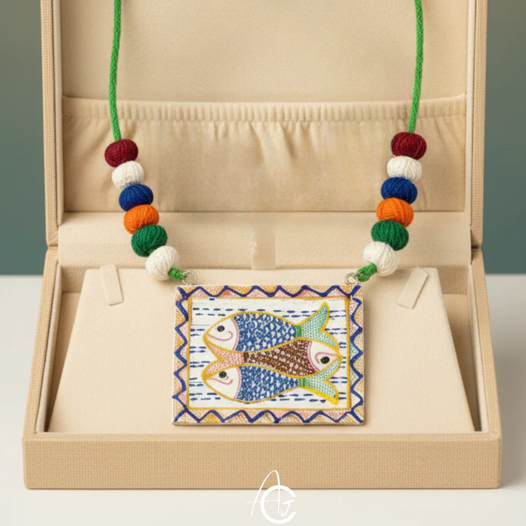 Statement Necklace, Handpainted : Handmade