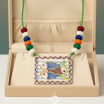 Statement Necklace, Handpainted : Handmade