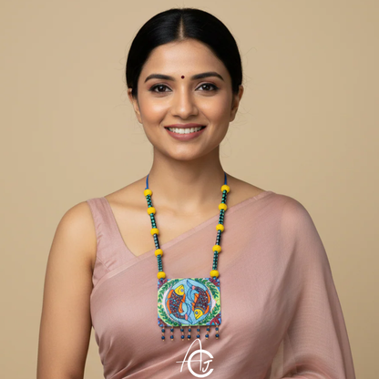 Statement Necklace, Handpainted : Handmade