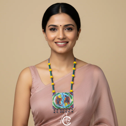 Statement Necklace, Handpainted : Handmade