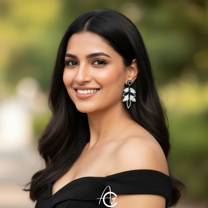 Beads Embroidered Earrings : Handmade