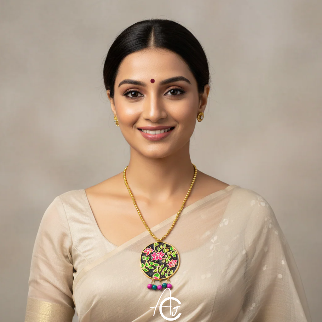 Statement Necklace, Handpainted : Handmade