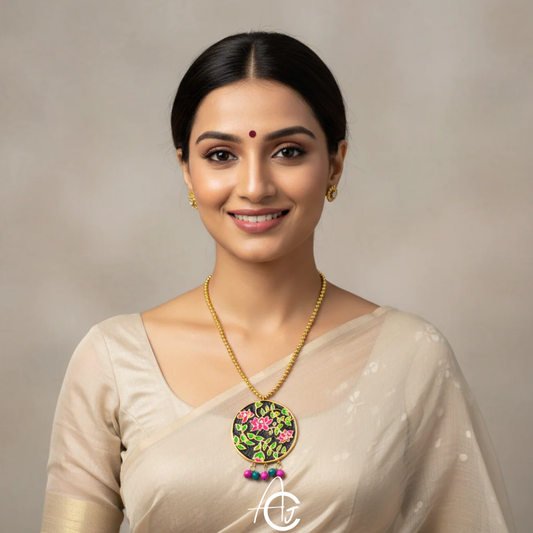 Statement Necklace, Handpainted : Handmade