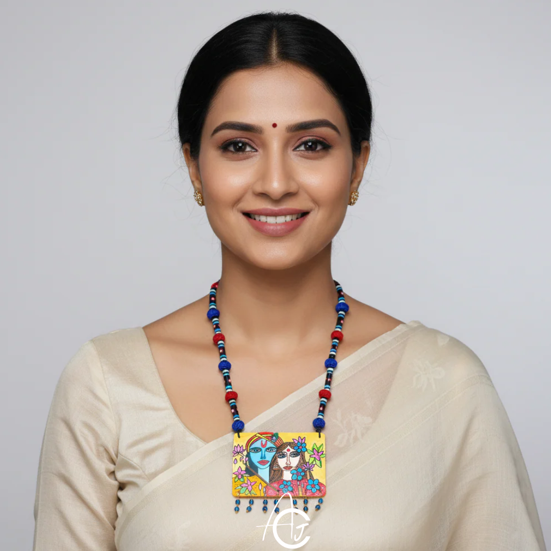 Statement Necklace, Handpainted : Handmade