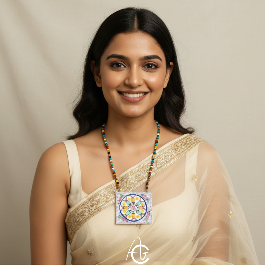 Statement Necklace, Handpainted : Handmade