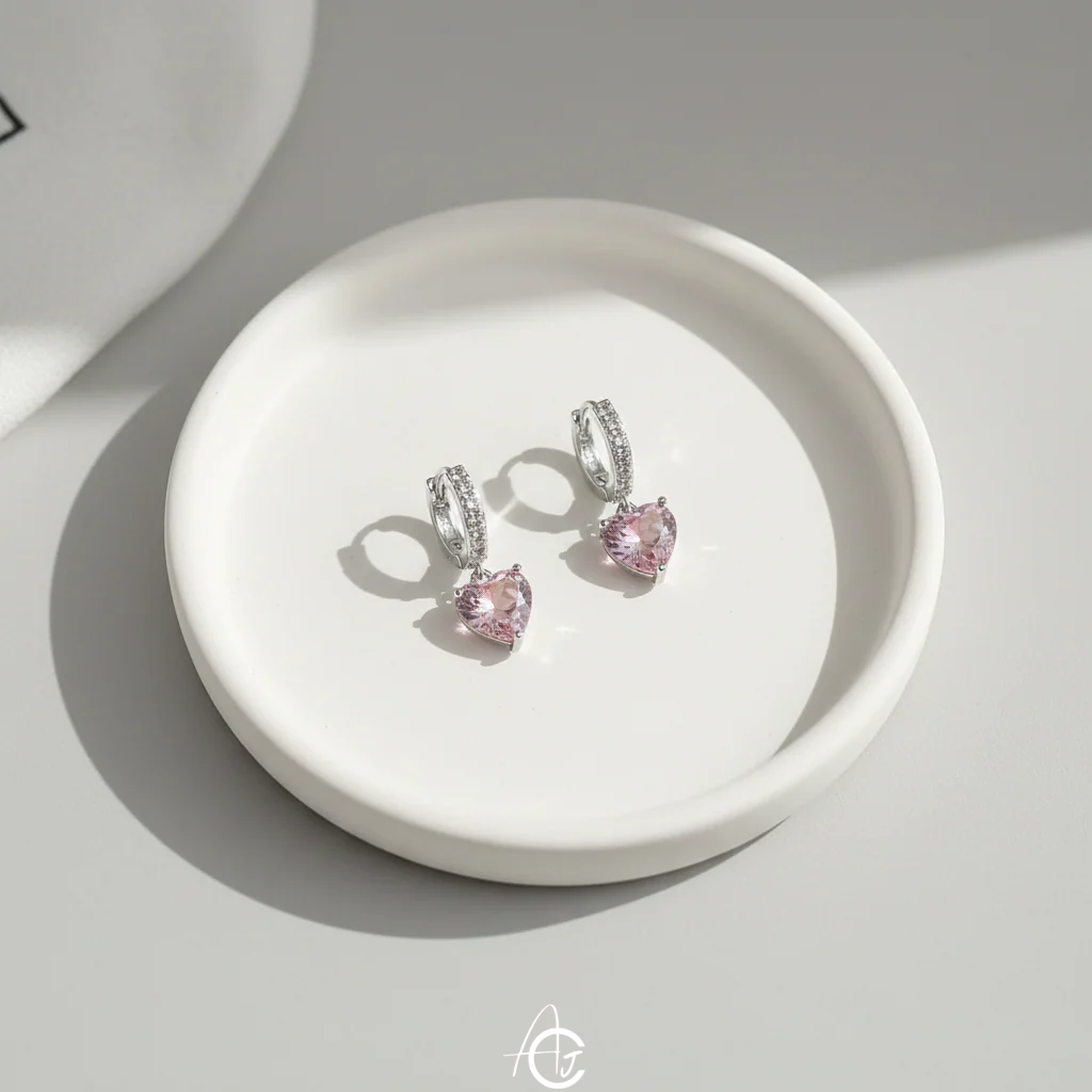 Crystal Drop Hoop Earrings