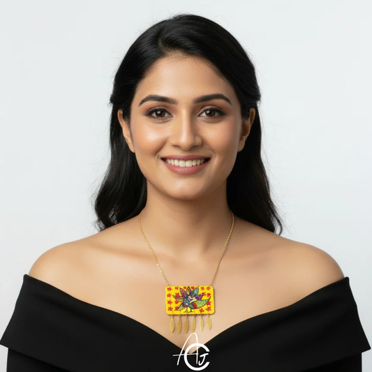 Statement Necklace, Handpainted  : Handmade