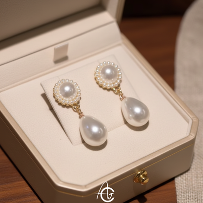 Statement Drop Pearl Earrings