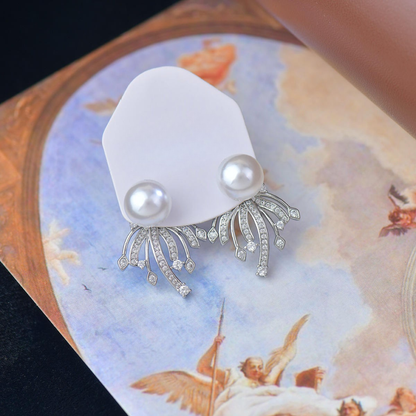 Pearl Bling Statement Earrings