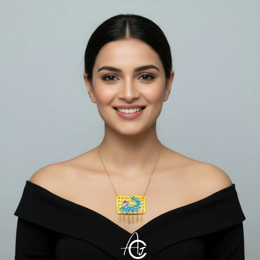 Statement Necklace, Handpainted : Handmade