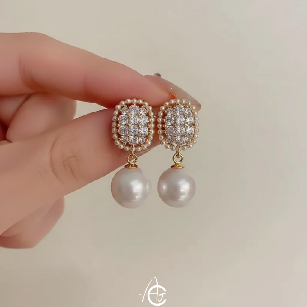 Bling Pearl Earrings