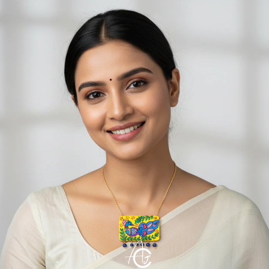 Statement Necklace, Handpainted : Handmade