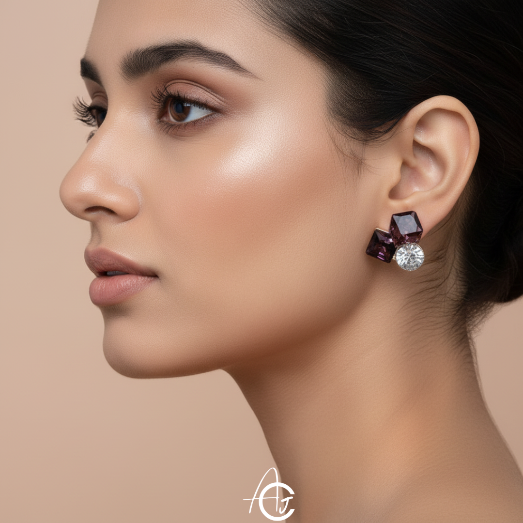 Bling Prism Brown Earrings