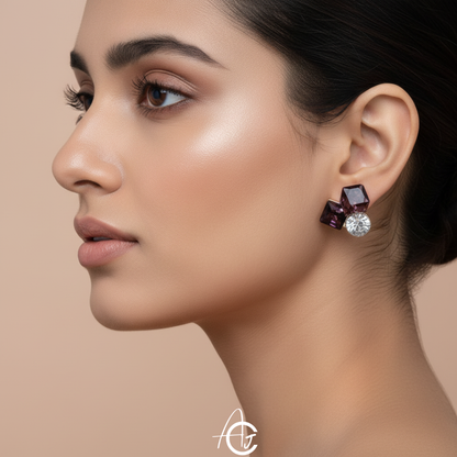 Bling Prism Brown Earrings