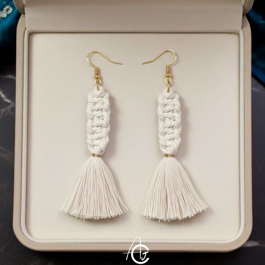 Macrame Earrings : Handmade