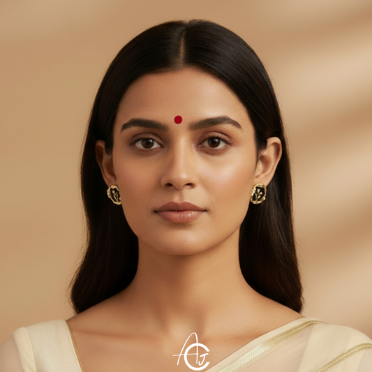 Daisy Studs Black Earring