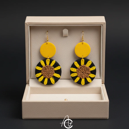 Embroidered Fabric Earrings : Handmade