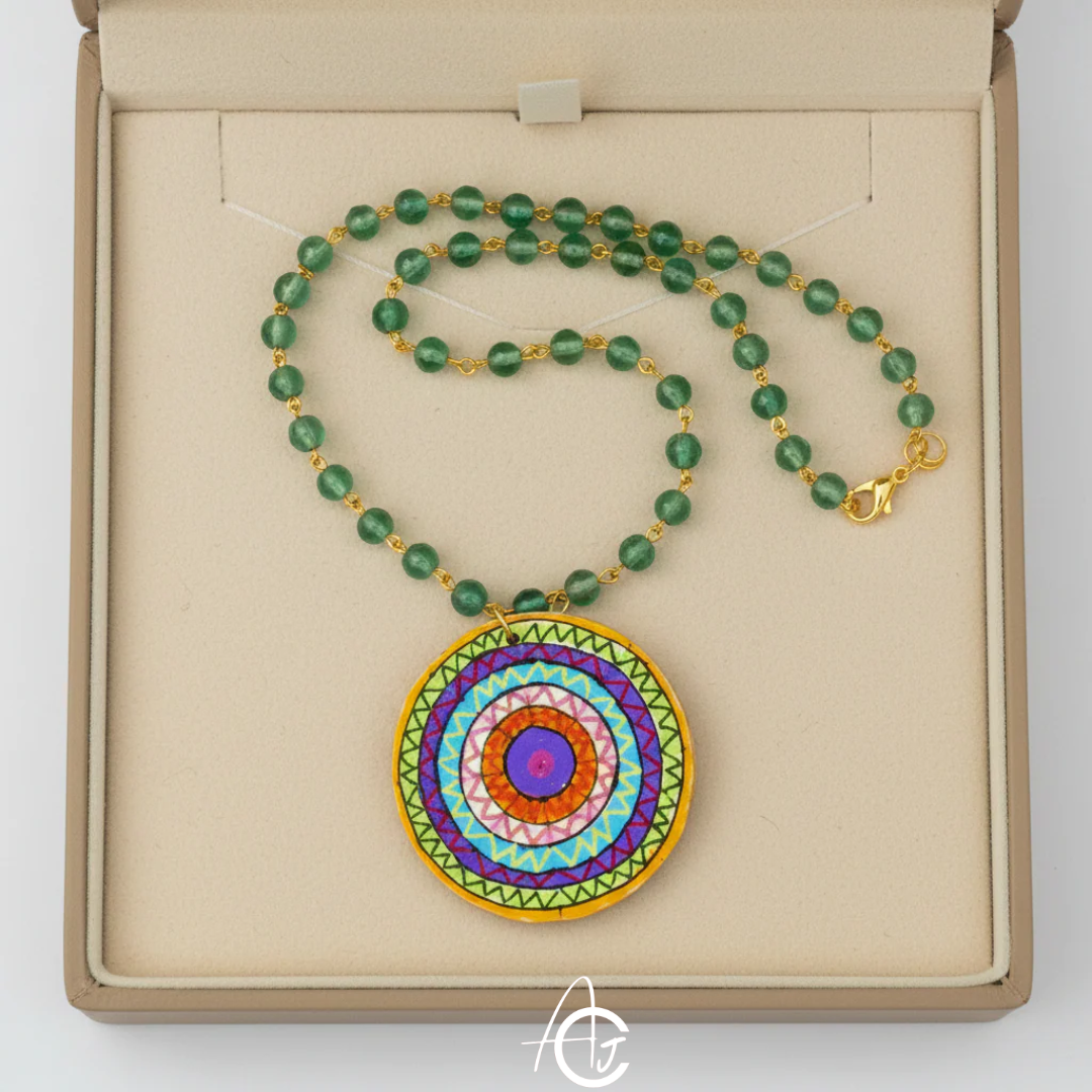 Statement Necklace, Handpainted : Handmade