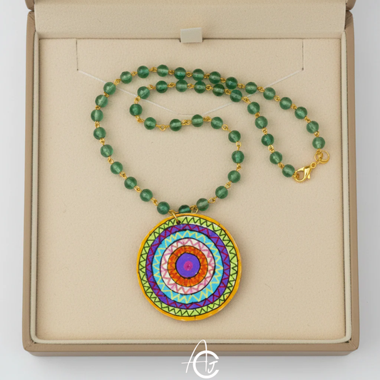 Statement Necklace, Handpainted : Handmade