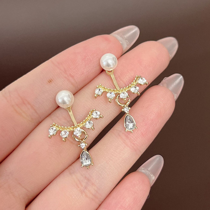 Pearl Bling Statement Earrings