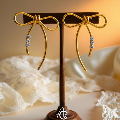 Golden Big Bow Earrings