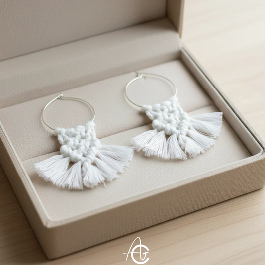 Macrame Earrings : Handmade
