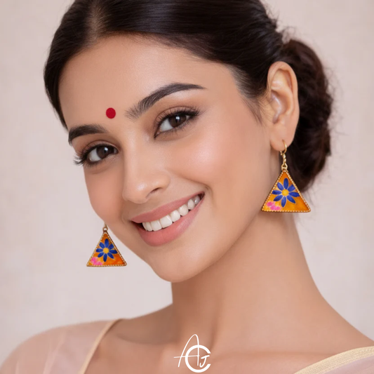 Satement Earrings, Handpainted : Handmade