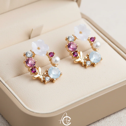 Bling Flower Earrings