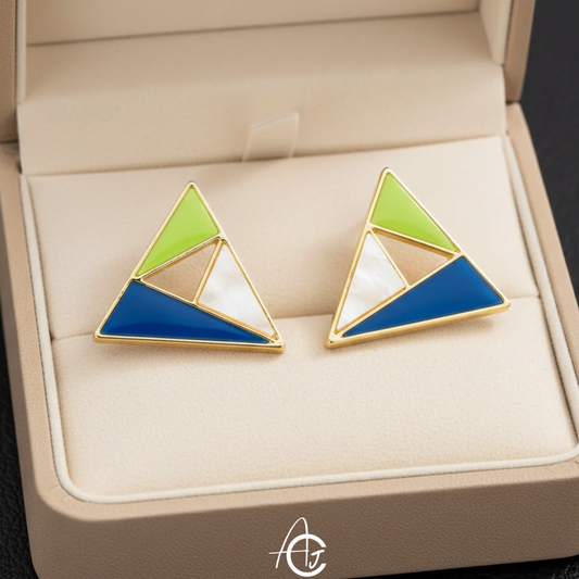 Color Triangle Earrings