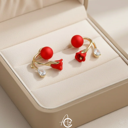 Pearl And Flower Earrings