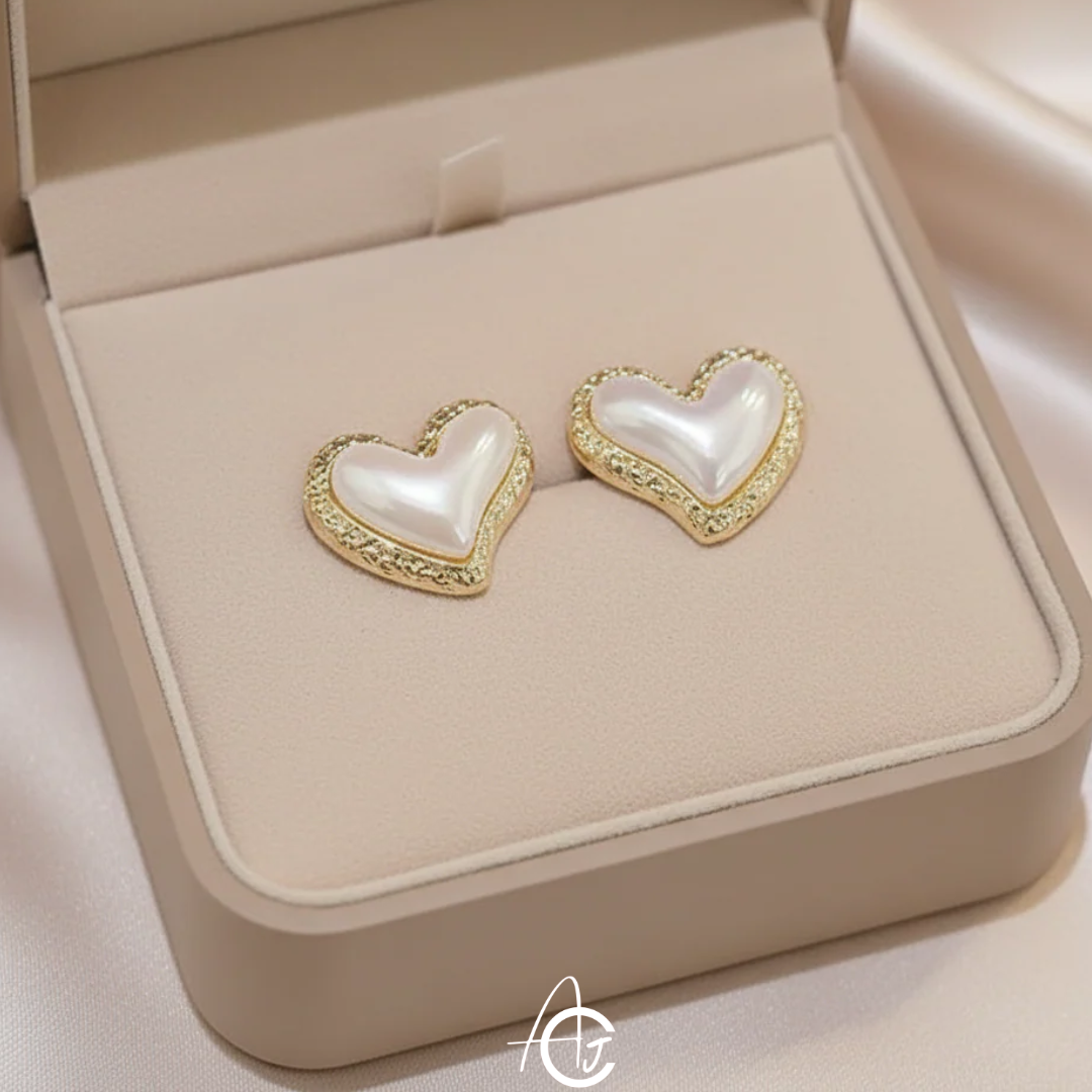 Pearl Heart Earrings