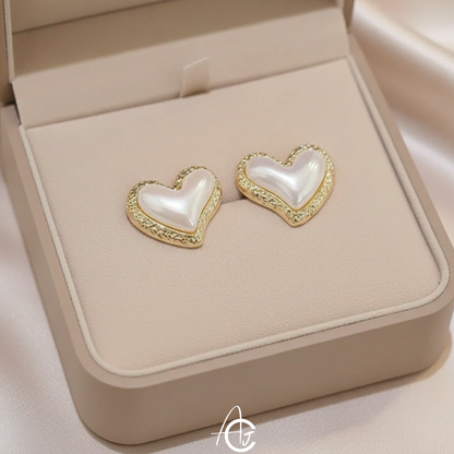 Pearl Heart Earrings