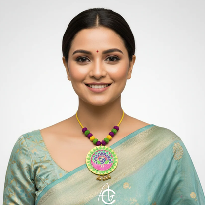 Statement Necklace, Handpainted : Handmade