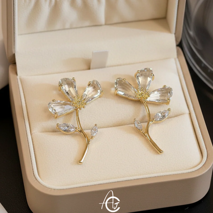Crystal Flower Earrings