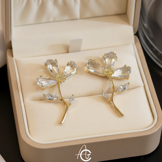 Crystal Flower Earrings