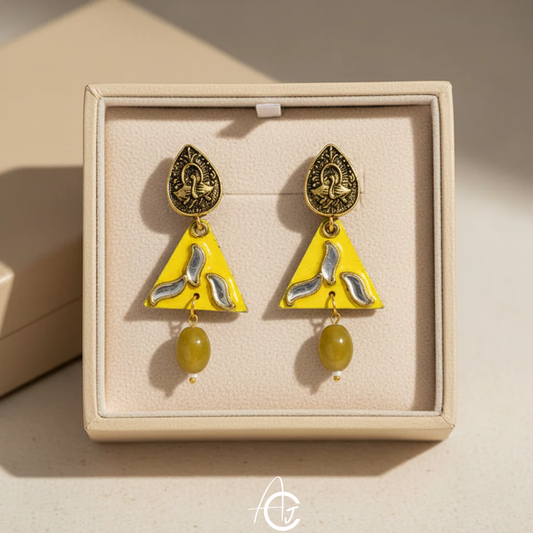 Statement Earrings, Handpainted : Handmade
