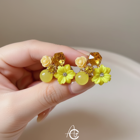 Flower Yellow Earrings
