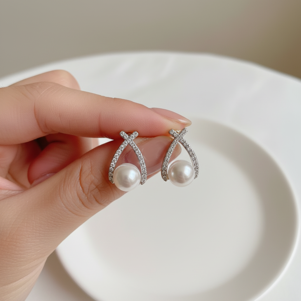 Bling Pearl Earrings