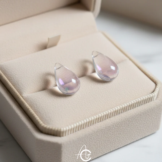 Tear Drop Rainbow Stud Earrings