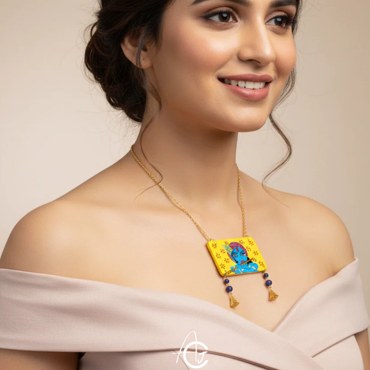 Statement Necklace, Handpainted : Handmade